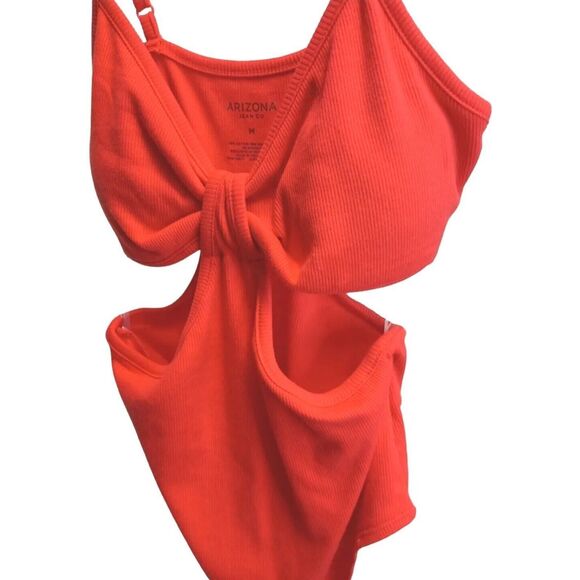 Arizona Jeans Women Bodysuits Asymmetric Bralette Ultimate Orange Sz Medium New - Picture 5 of 7